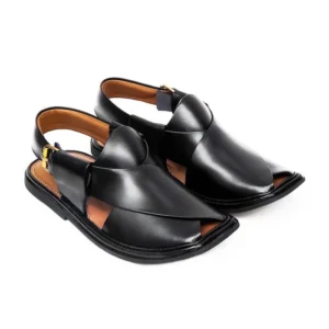 Black Round Shape Peshawari Zalmi Chappal – 09294