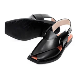 Hand Crafted Black Shine Quetta Norozi Chappal – 092162