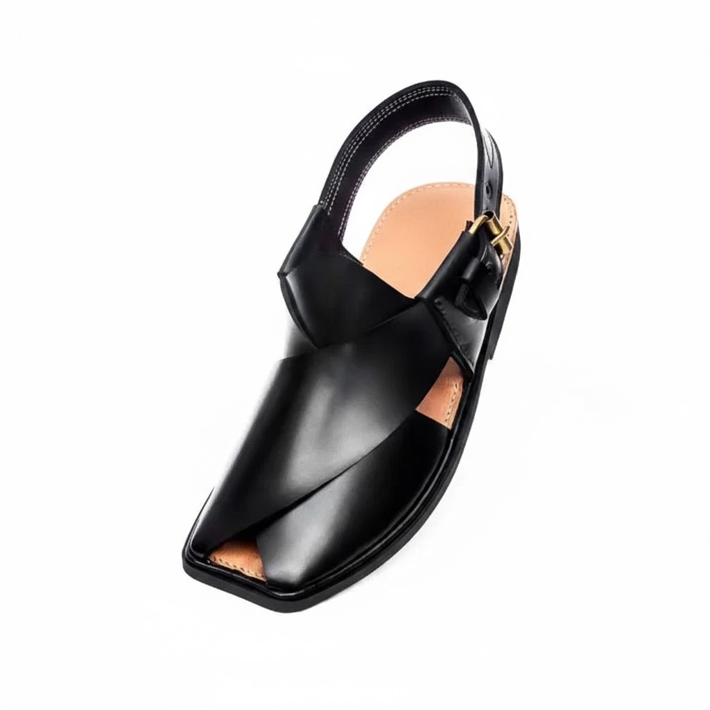 Black Charsadda Gol T Chappal – 092242 - Image 3