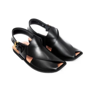 Black Charsadda Gol T Chappal