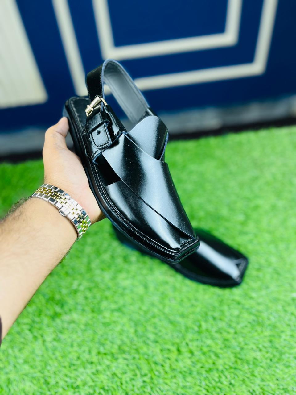 Classic Black Norozi Chappal – Signature Eid Collection