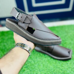 Signature Brown Folded Leather Kaptan Chappal – Modern Fusion