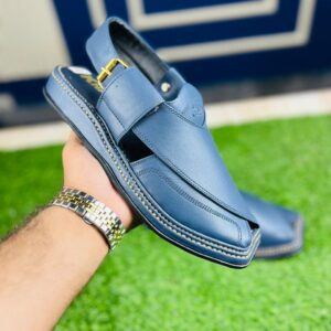 Premium Navy Blue Peshawari Chappal – Exclusive Eid Edition
