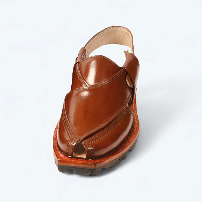 Hand Crafted Mustard Shine Quetta Norozi Chappal with Double Sole - Image 2