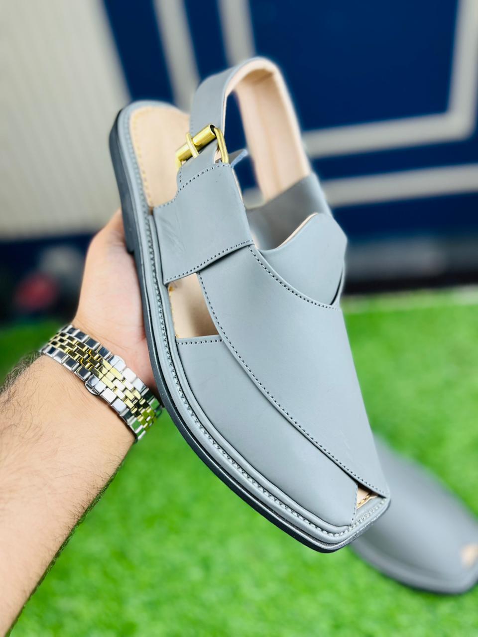 Royal Grey Zardari Chappal – Executive Edition
