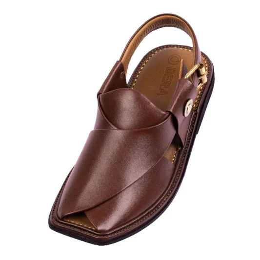 Premium Burgundy Leather Peshawari Chappal