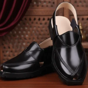 High Lustre Black Quetta Norozi Chappal