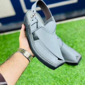 Sky Grey Kaptaan Peshawari Chappal – Eid Special