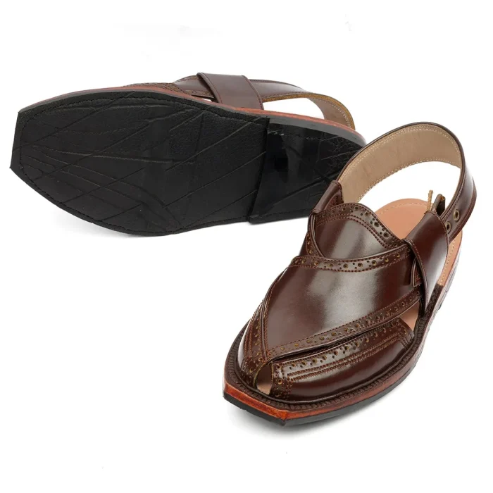 Handmade Brock Leather Quetta Norozi Chappal