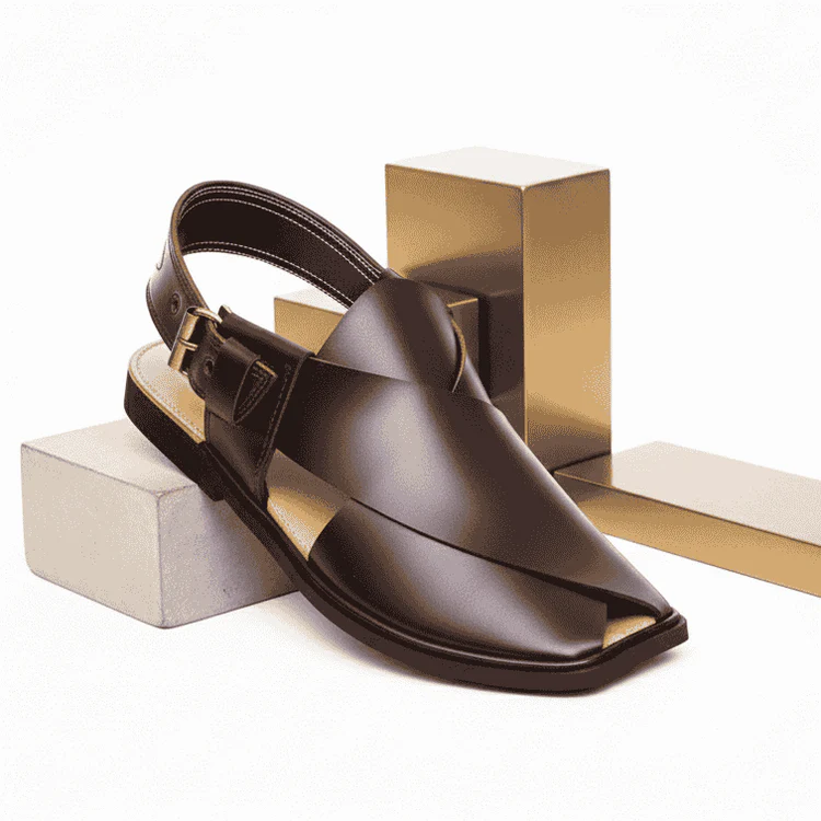 Handmade Brown Charsadda Gol T Chappal