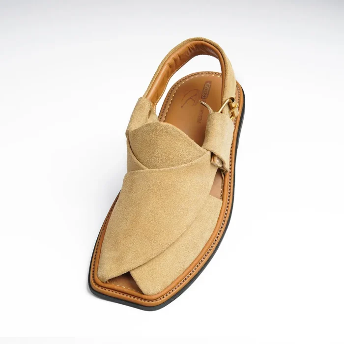 Suede Traditional Camel Peshawar Zalmi Chappal